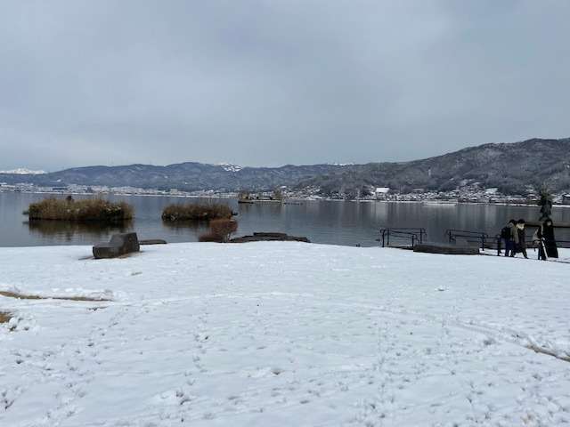 まだ雪のこる信州地区